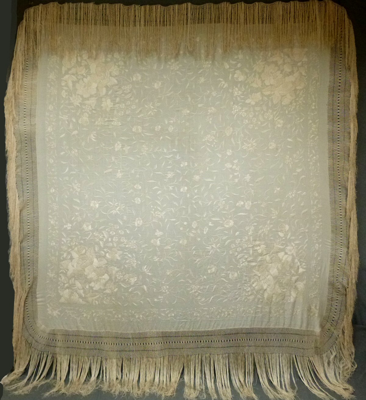 Ivory Embroidered Shawl Mid 19th c | World Textiles & Dress | Meg ...