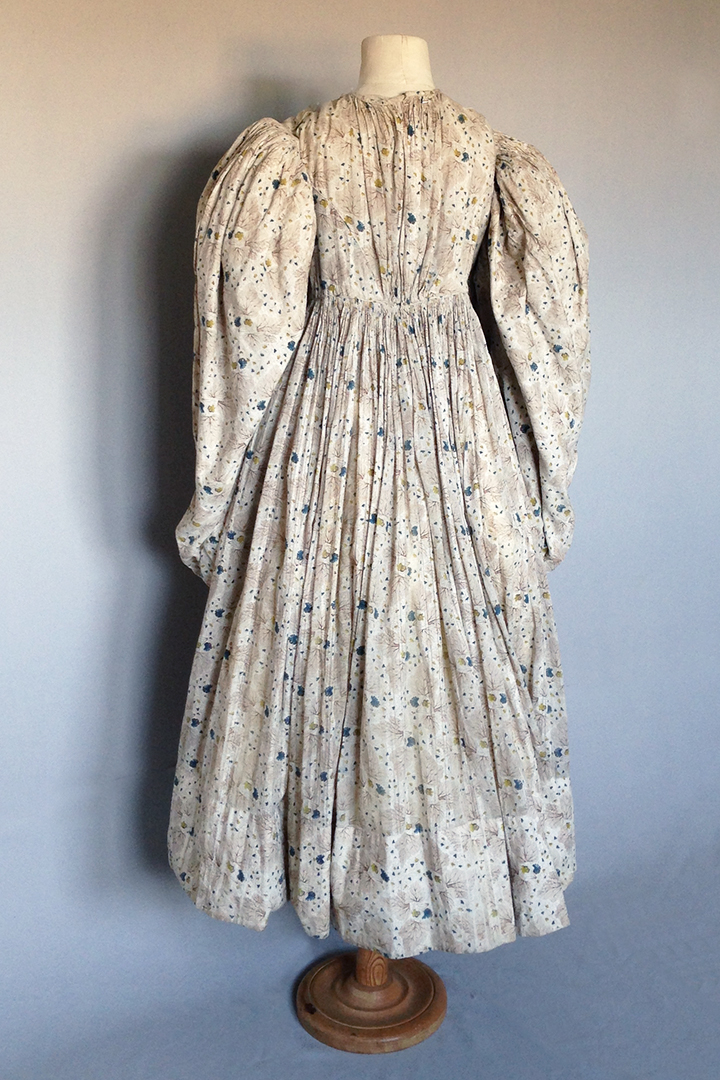 Huge Sleeved Print Dress 1830 | English & European Dress | Meg Andrews ...